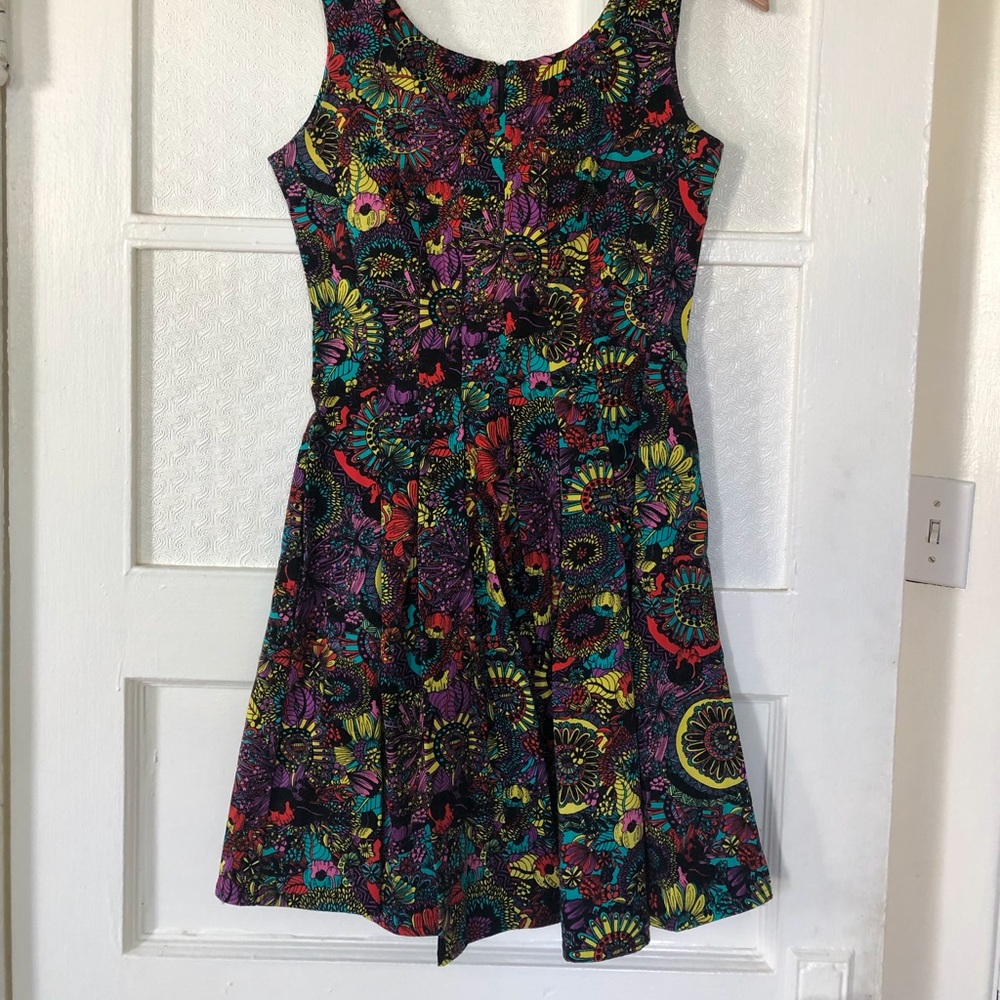 Nooworks Dress Small Dark Pattern Fit and Flare